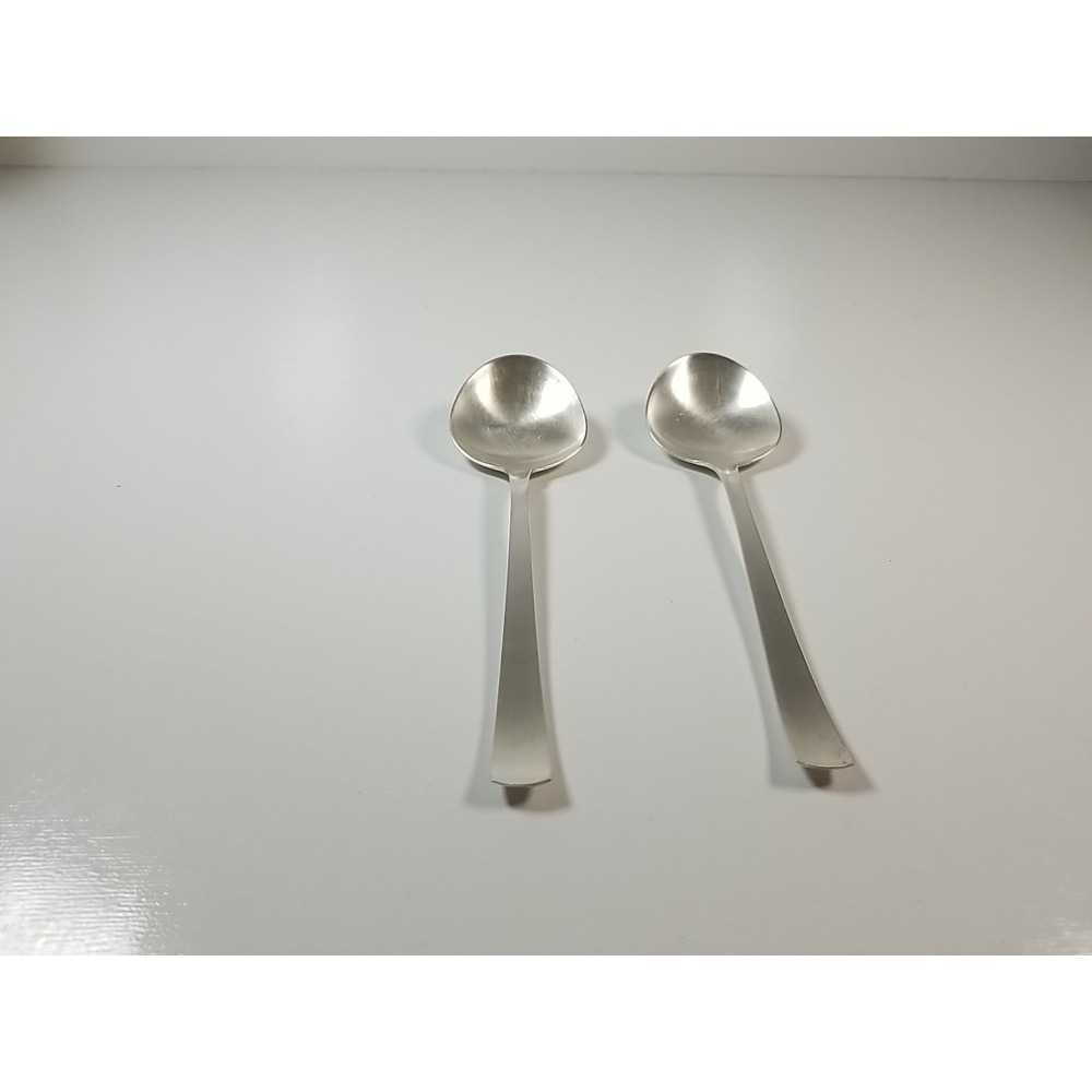 (2) C Hugo Pott 787 Germany Silverplate Soup Dessert Spoon 7 1/2" Germany 90 45
